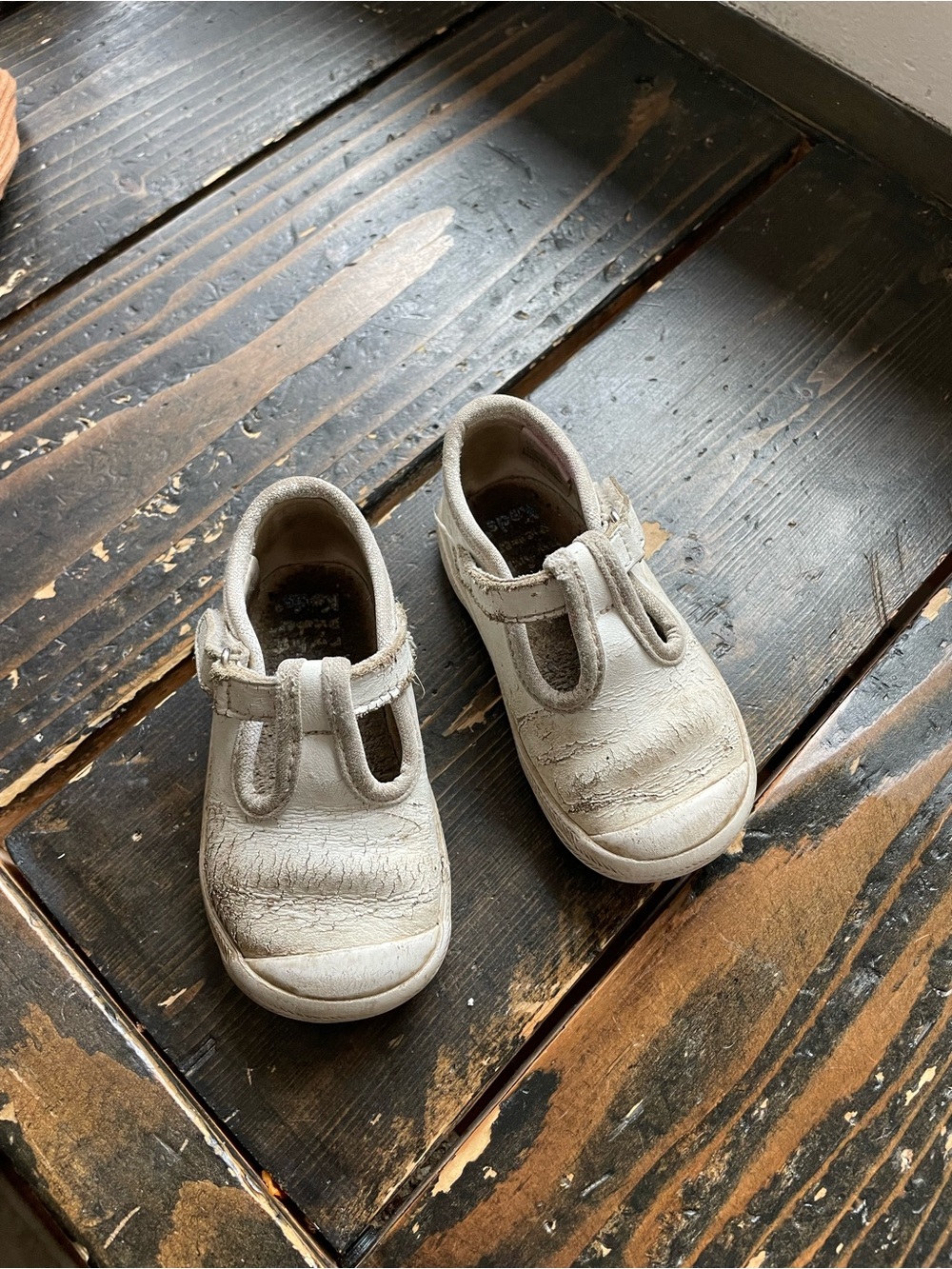 Keds Kids T-Strap Shoes in Off-White